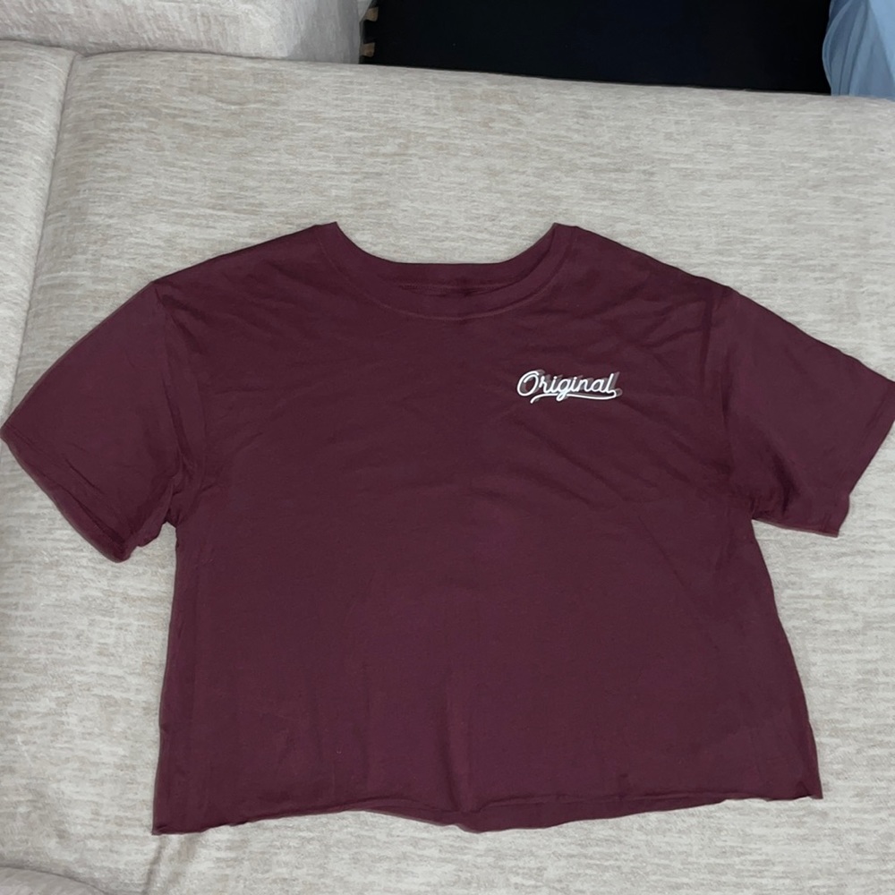 Cold crush burgundy crop top